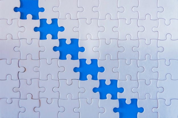 Foto concetto di lavoro di squadra con jigsaw