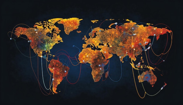 Concept that visualises podcasting as a global phenomenon with an intricate network Podcast Day