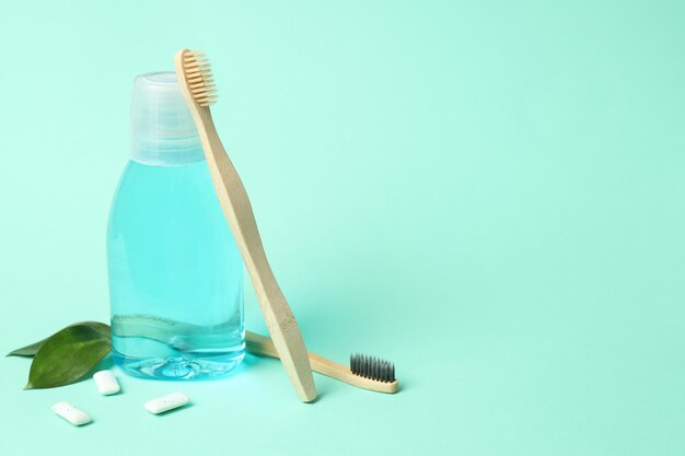 Foto concetto di spazio per i denti o per l'igiene orale per il testo