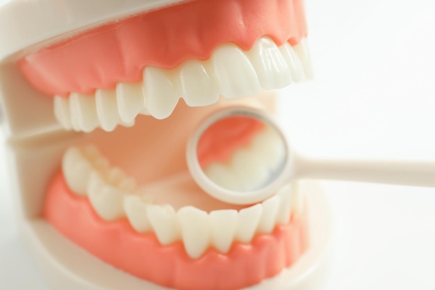 Concept of tooth treatment and dental care