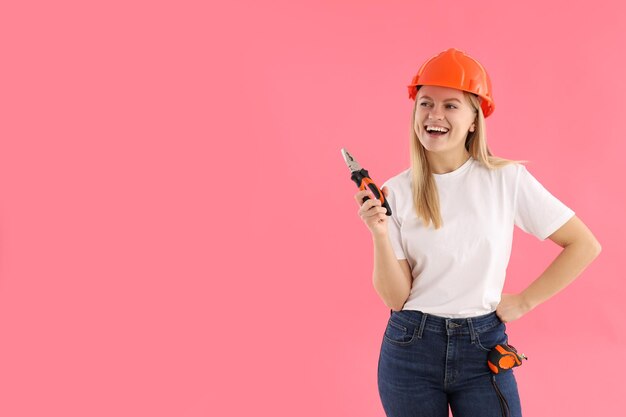 Concept van bezetting met aantrekkelijke jonge blonde vrouw