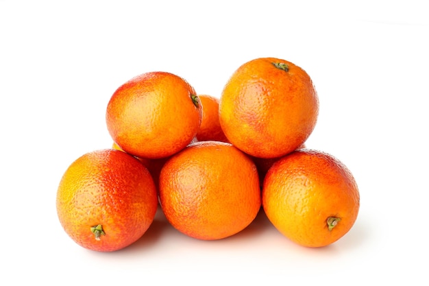 Concept van citrus met rood oranje geïsoleerd op een witte achtergrond