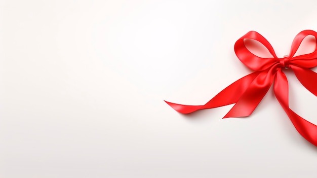 Concept van de Wereld Aidsdag Rood lint op witte achtergrond