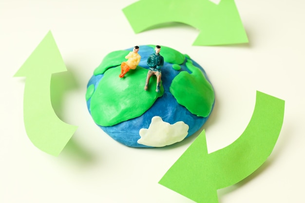 Concept van de wereld redden en recyclen