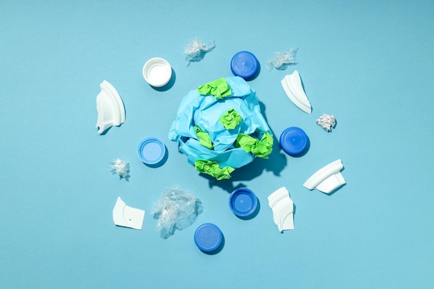 Foto concept van de wereld redden en recyclen