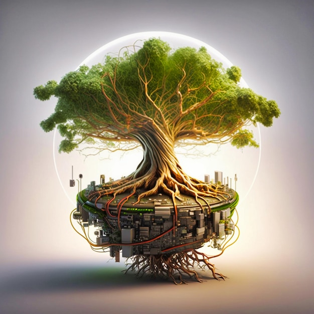 Concept van Earth Day Tree of Life generatieve AI