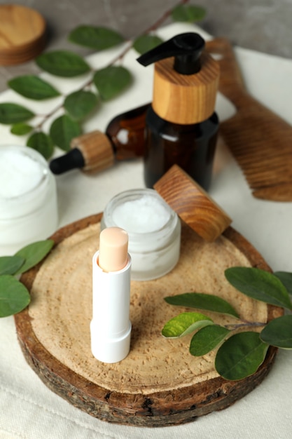 Concept van eco gezichtsverzorging cosmetisch, selectieve focus