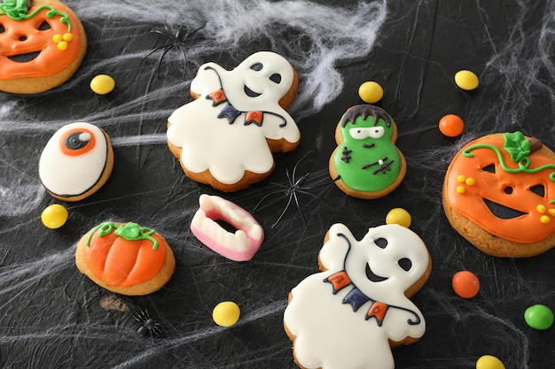 Concept van Halloween-snoepjes grappige snoepjes close-up