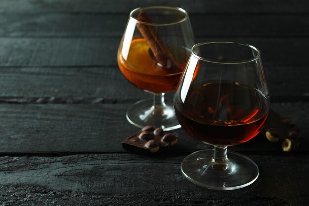 Concept van harde alcoholische dranken met cognac