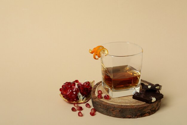 Concept van harde alcoholische dranken met cognac