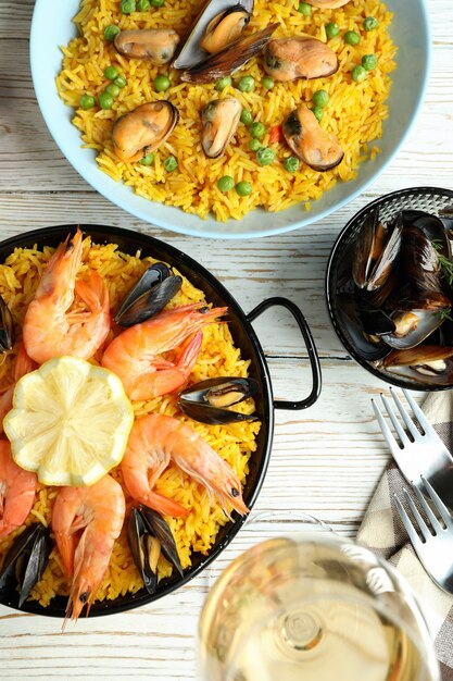 Concept van heerlijk eten met Spaanse Paella