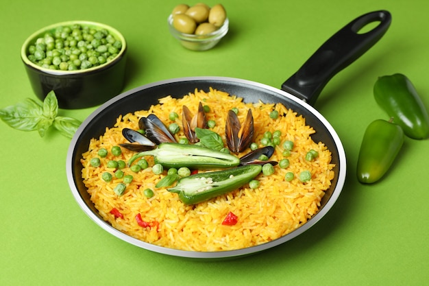 Concept van heerlijk eten met Spaanse Paella