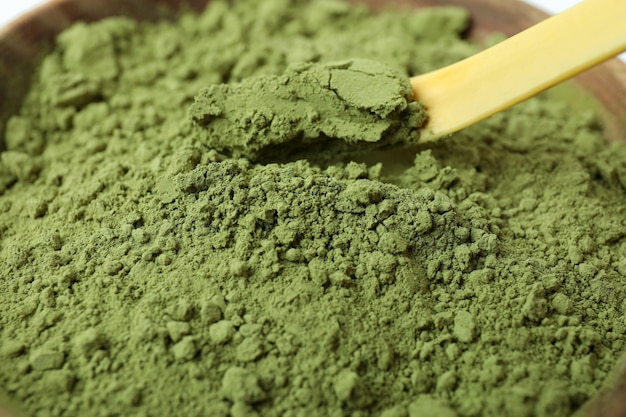 Concept van japanse thee met matcha, close-up