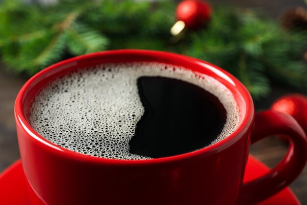 Concept van Kerstmis en Gelukkig Nieuwjaar Kerstkoffie