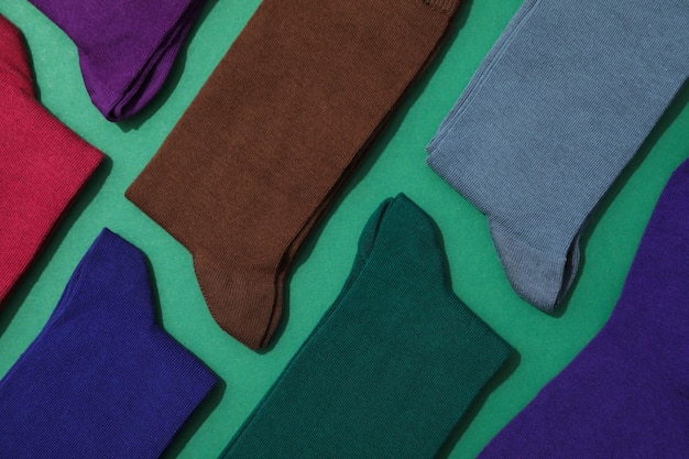 Concept van kleding voor benen sokken bovenaanzicht