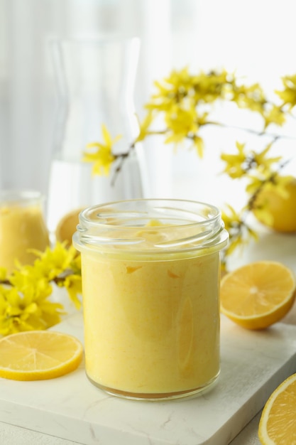 Concept van lekker eten lemon curd close-up