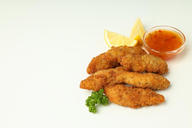 Concept van lekker eten met Chicken strips ruimte voor tekst