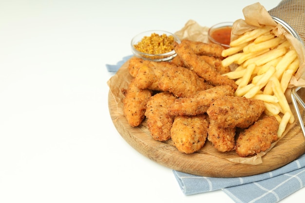 Concept van lekker eten met Chicken strips ruimte voor tekst