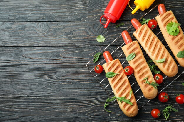 Concept van lekker eten met Franse hotdog