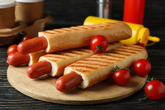 Concept van lekker eten met Franse hotdog