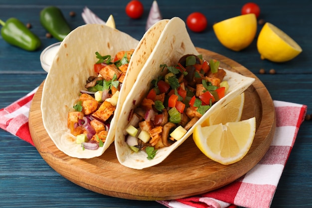 Concept van lekker eten met taco close-up