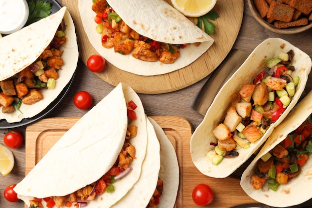 Concept van lekker eten met taco close-up