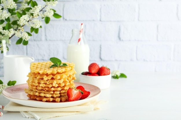 Concept van lekker eten met wafels ruimte voor tekst