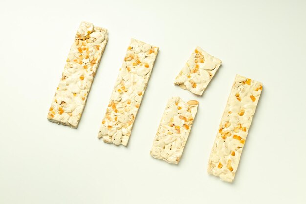 Foto concept van lekker eten nougat bovenaanzicht