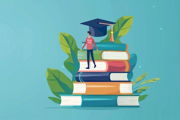 Concept van online onderwijs Vector van het gebruik van online onderwijsopleiding
