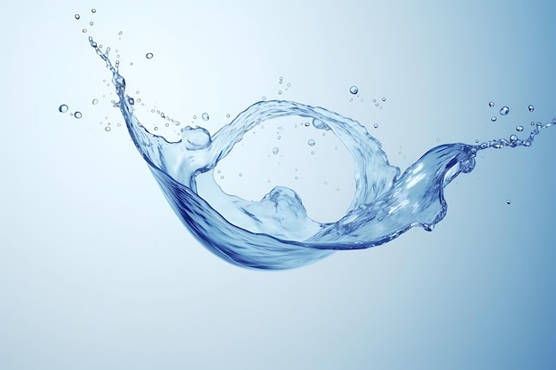 Concept van schoon zoet water realistische spetteringen van doorzichtige vloeistoffen