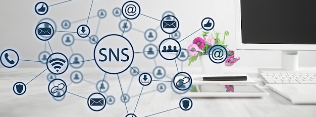 Foto concept van sns sociale netwerkservice