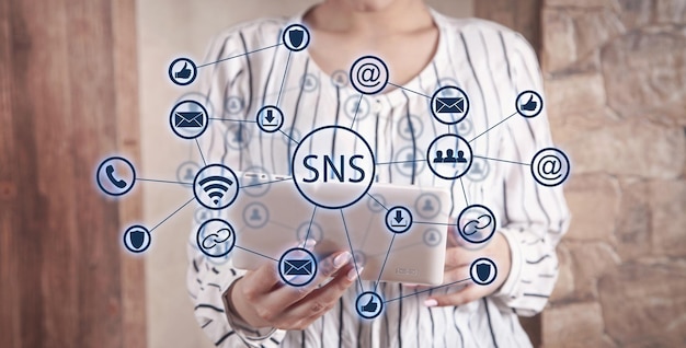 Concept van SNS sociale netwerkservice