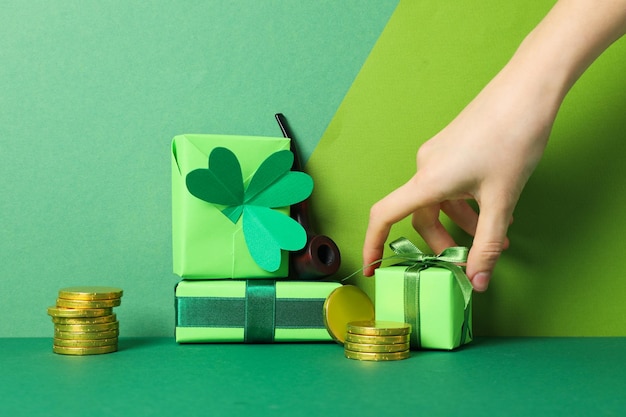 Concept van St Patrick's Day accessoires voor St Patrick's Day