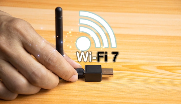 Foto concept van wifi 7 of wifi 7 ontwikkeling highspeed-verbinding