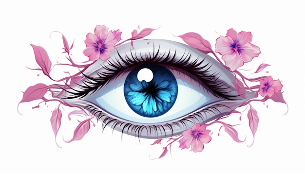 Фото Концептуальная векторная иллюстрация реалистичного человеческого глаза девушки с радужкой черепа 1