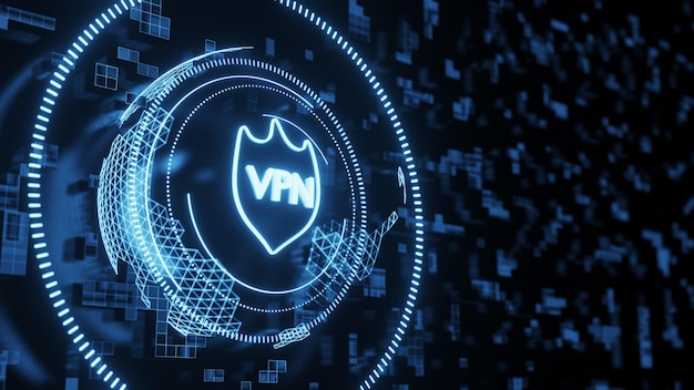 Concept Versleutelingsgegevens met behulp van VPN-technologie Concept VPN 3D-reneder