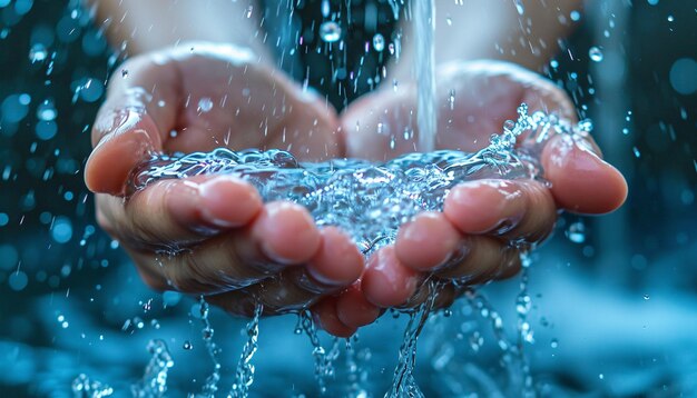 Foto concept voor een campagne voor de wereldwaterdag op sociale media