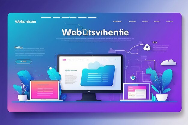 Concept web design website page development The working process Template landing page for website