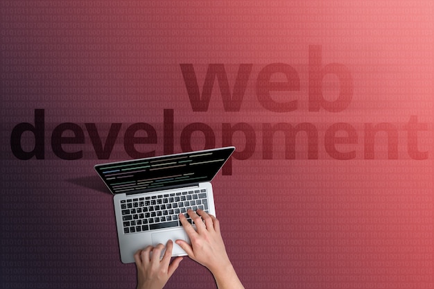 Photo the concept of the web development of sites and internet pages in the global network.