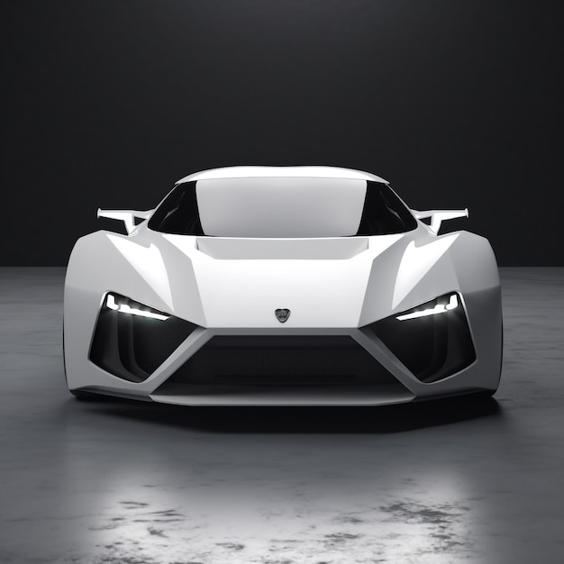 concept white supercar with spoiler car reveal driving