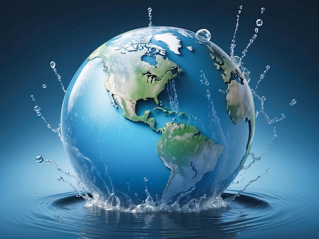 세계 물의 날: 물을 절약하고 세계 환경 보호 개념 물방울