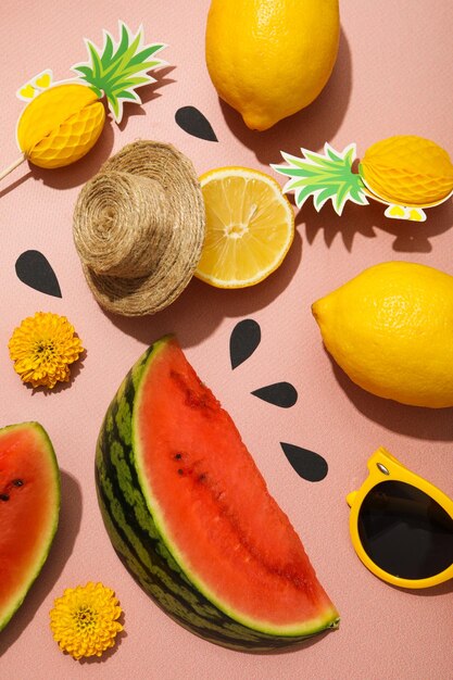 Concept zomertijd met verse watermeloen