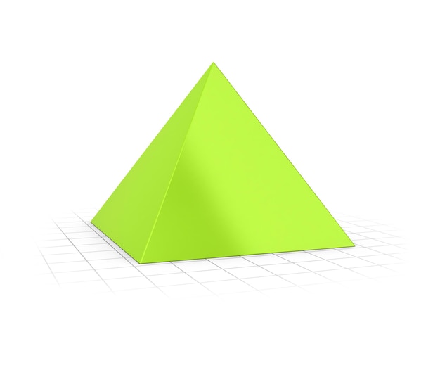 Фото Концептуальный 3d-рендеринг пирамиды на фоне перспективы.