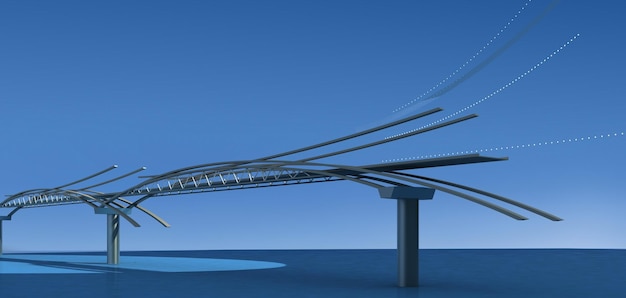 Фото Концептуальный синий мост