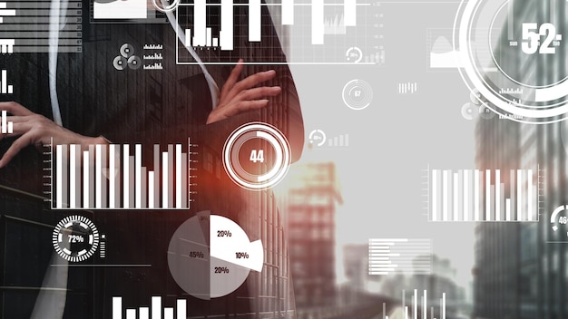 Photo conceptual business dashboard for financial data analysis