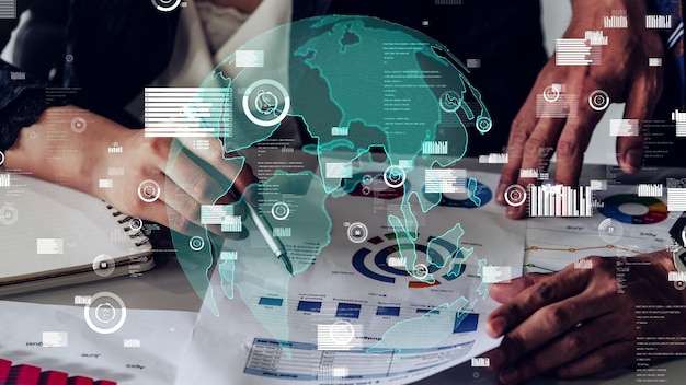 Photo conceptual business dashboard for financial data analysis