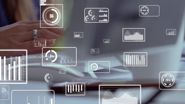 Photo conceptual business dashboard for financial data analysis