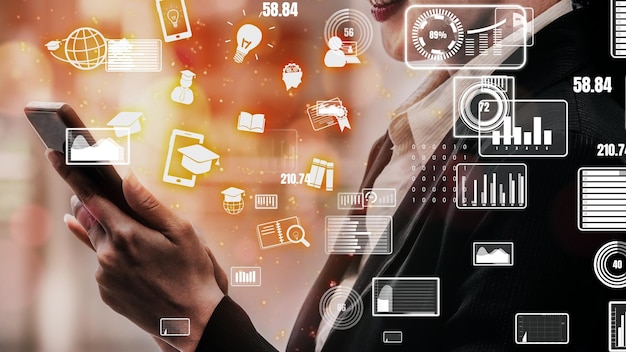 Photo conceptual business dashboard for financial data analysis