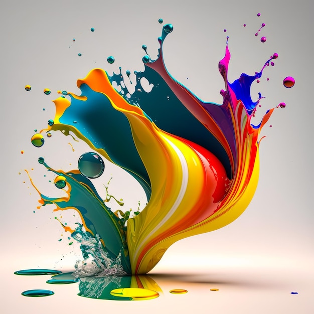 Conceptual creative abstract drawing splashing Illustration of colorful splash Generative AI