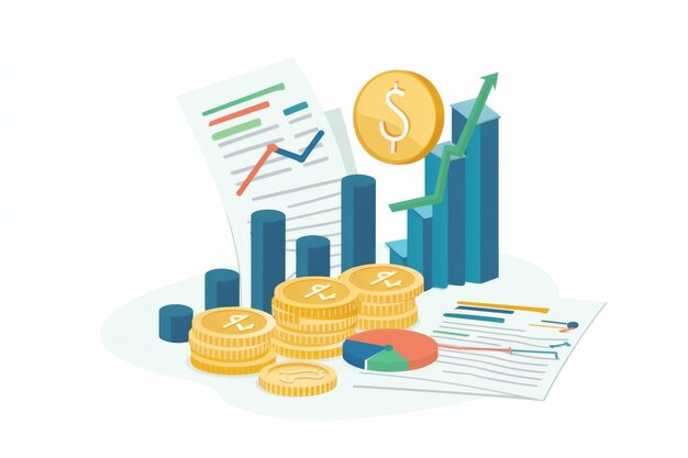 Photo conceptual finance illustration created with generative ai